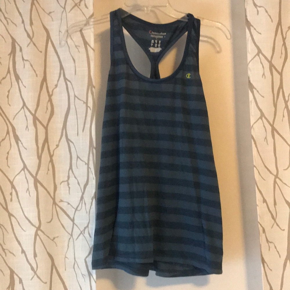 Blue striped work out top